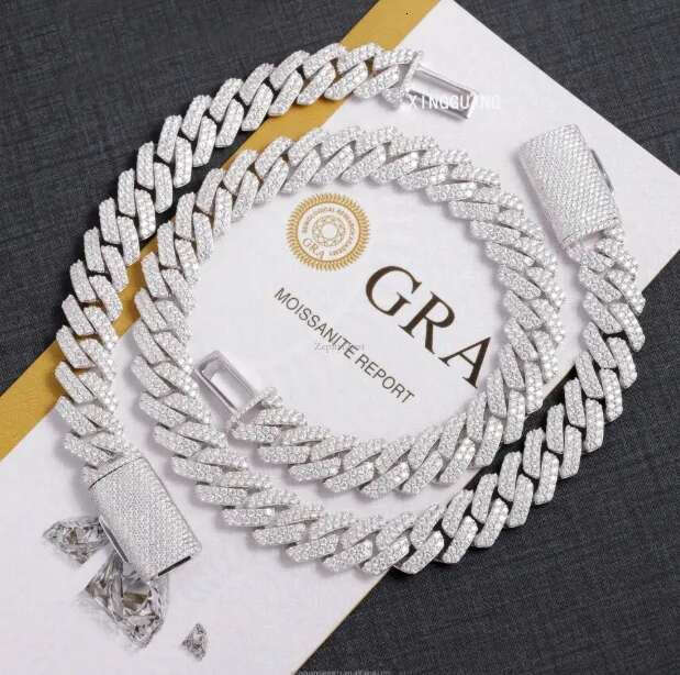pendant cuban k moissanite chain Necklaces Iced Out Pass Dia Tester Sterg Sier Necklace Vvs Moissanite necklace chains for men