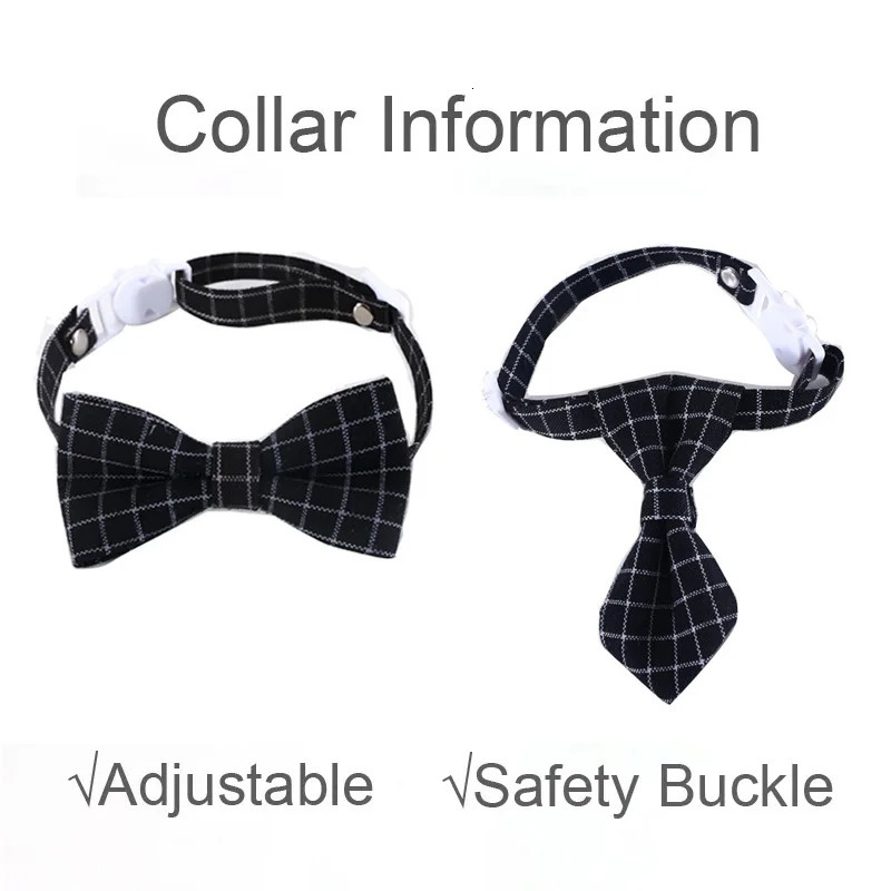 Pet Bow Tie Adjustable Cat Neck Tie Puppy Costume Breakaway Small Dogs Bowtie Collar Cats Grooming Ties Party Accessories 250326