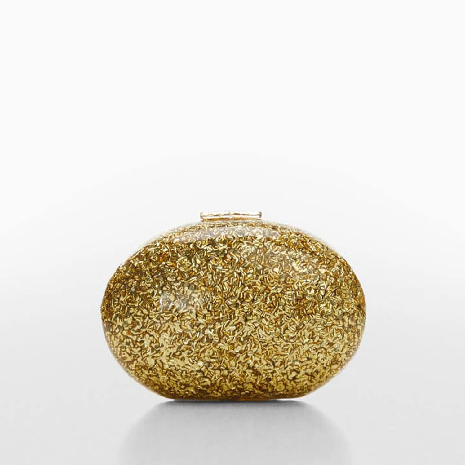 Oval shell womens leopard big gold shiny white acrylic evening bag clutch wedding party bride wallet handbag 250326