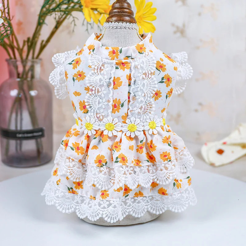 Summer Pet Clothes Cat Lace Dresses for Cats Gotas Flower Sphynx Dog Princess Dress Skirt Kitten mascotas Clothing vetement chat 250326