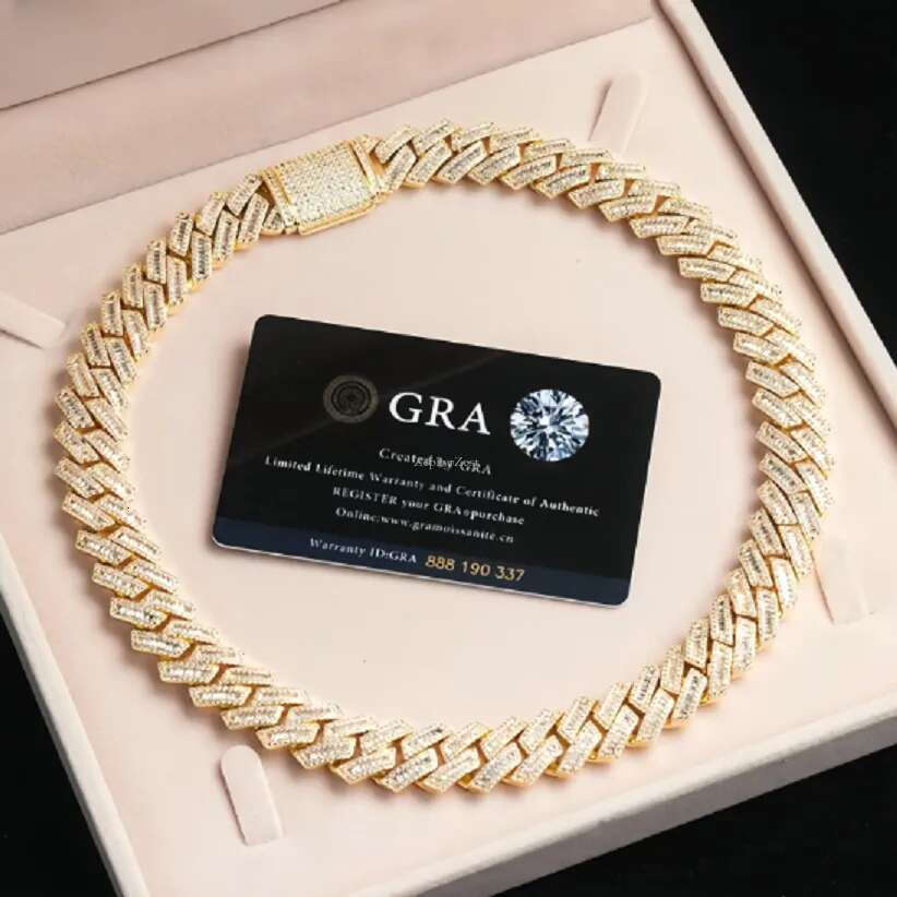 Cuban necklace DESIGNERS Pendant Vvs Moissanite Iced Out Sterg Sier Pass Dia Test Hip Hop Chains for Men Jewelery
