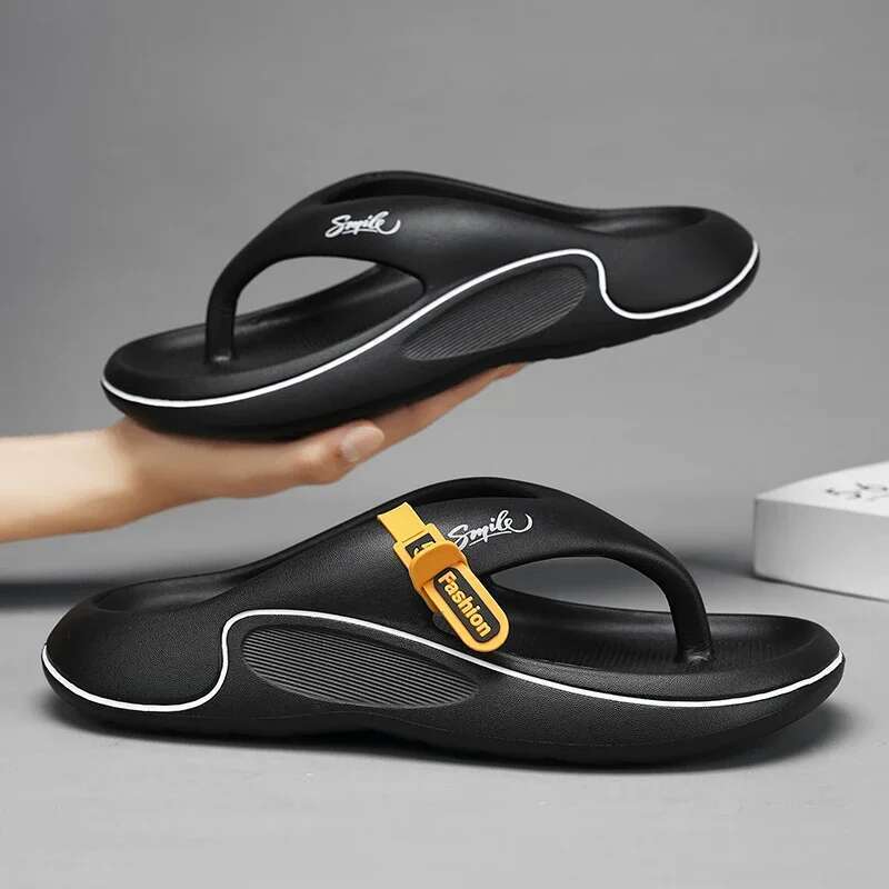 Summer New Men's Flip ps Indoor Outdoor Beach Sandals Thick Soft Sole Bathroom Slides Shoes Man Non-slip Home Slippers