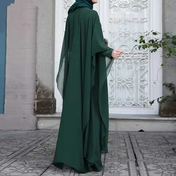 Eid Muslim Abayas for Women Modest Fake Two Pieces Dresses Islam Vestidos Arab Long Robe Jalabiya Ramadan Morocco Dubai Kaftan X2505141