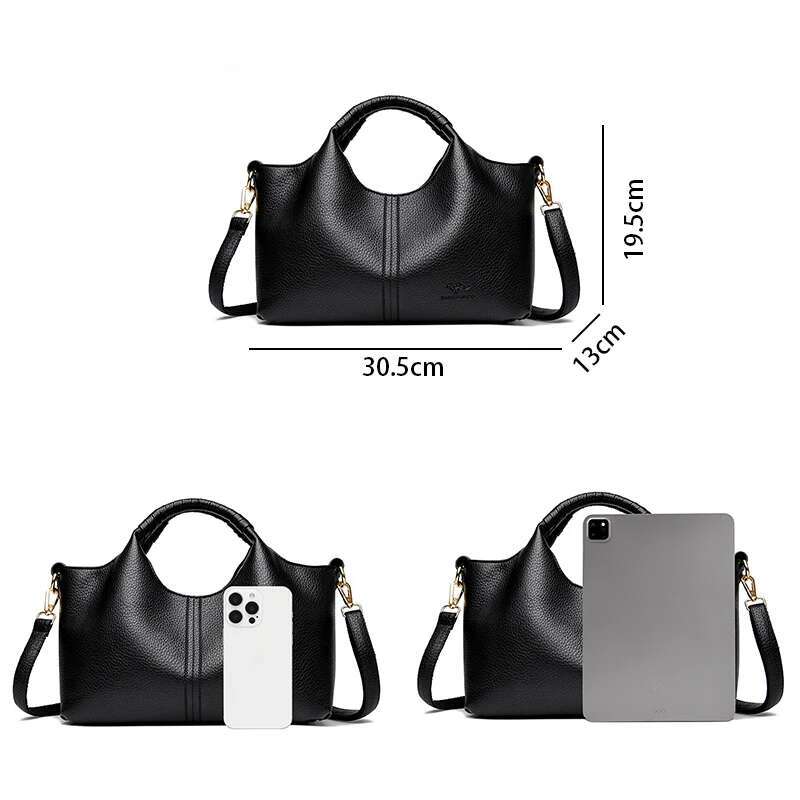 High Quality Soft Leather Women's Handbag Tote Fashion Women Shoulder Bag Famous Trendy Female Crossbody Bags Wallet