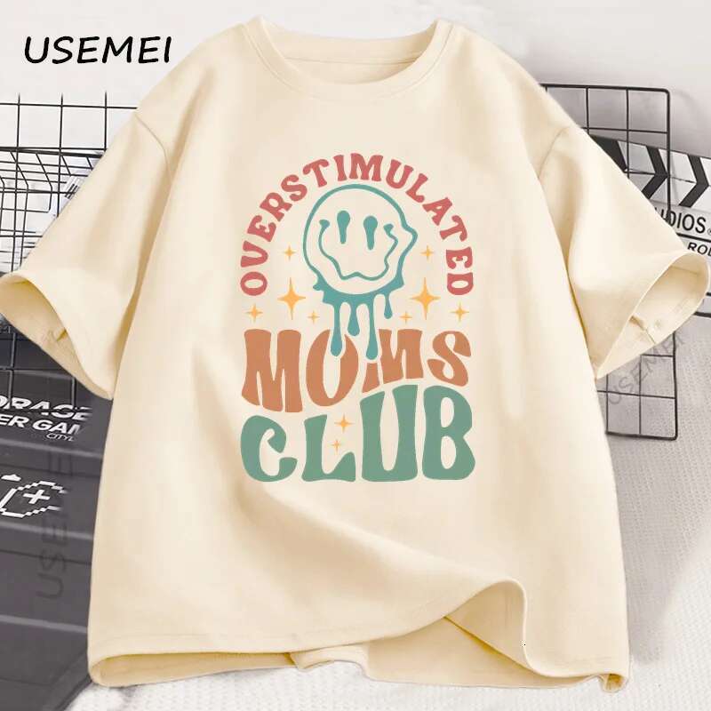 Super sized Mom Club T shirt funny fashionable Mother s Day gift for casual cotton short sleeved clothing