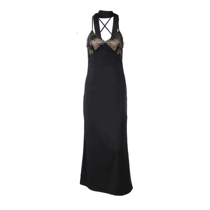 Dongdumaoyi Nieuwe Sexy Diepe V Bustier Slim Fit Lange Pure Verlangen Holle Backless Damesjurk C