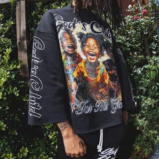 Autumn new American street fashion figure letter print loose fitting pullover round neck long sleeved T-shirt gift for man