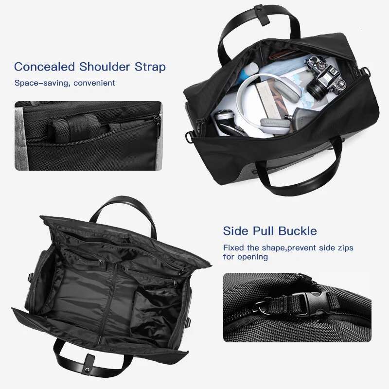 OZUKO Multifunction Men Suit Storage Large Capacity Lage Handbag Male Waterproof Travel Duffel Bag Shoes Pocket