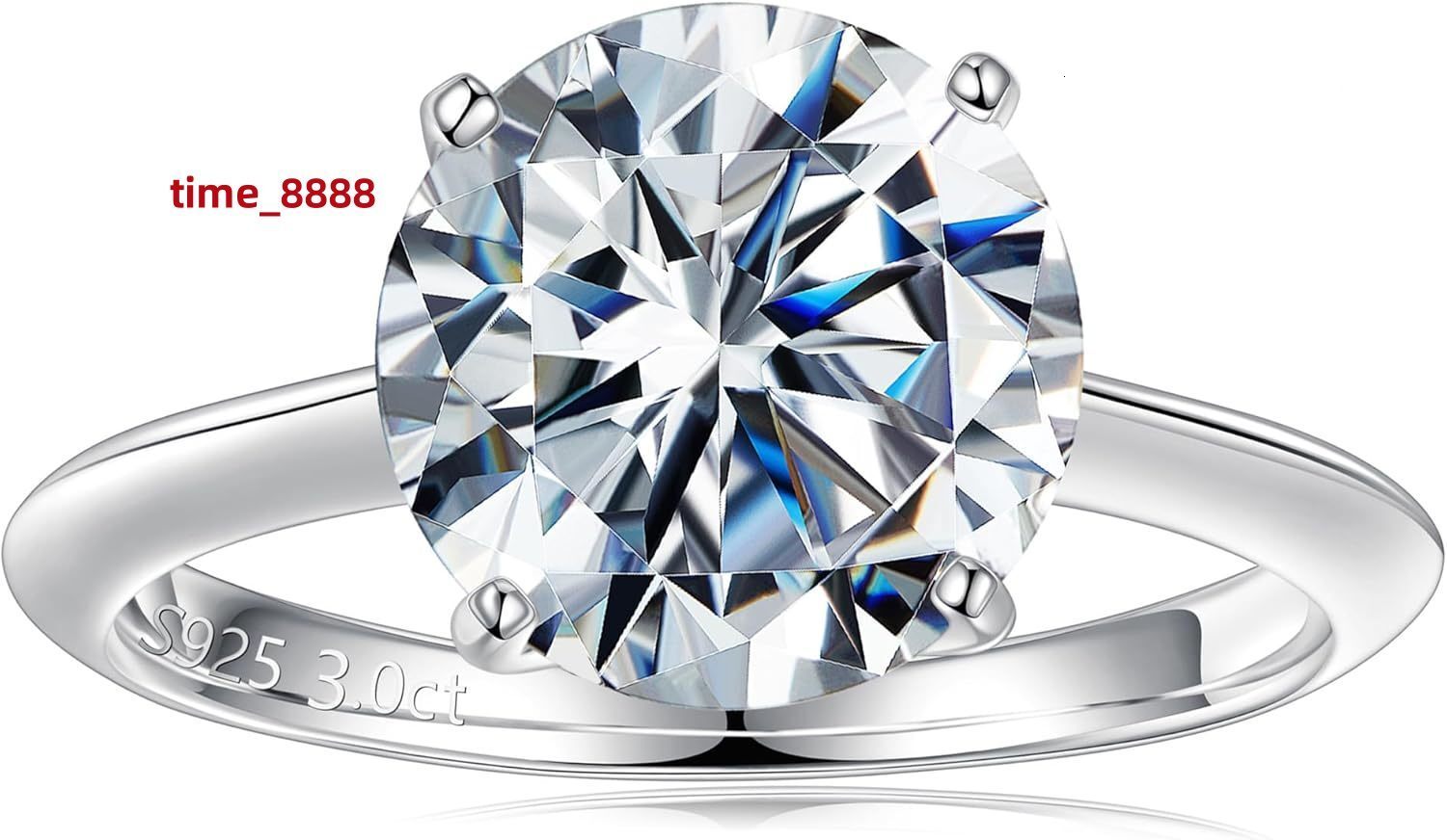 Turandoss Moissanite Rings for Women 23ctR oundD C olorV VS1C larityE ngagementR ings1 4KW hiteG oldV ermeil4 P rongK nifeE dgeM oissaniteS olitaireR 