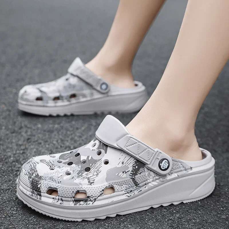 Men Slippers Camouflage Platform Outdoor Summer Clogs Shoe Women Beach Sandals Male Soft EVA Indoor Home Slides Lover Flip ps