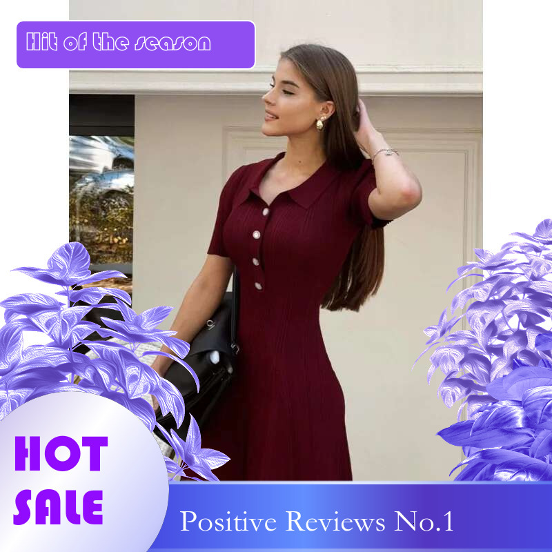 Dongdumaoyi Sexy Mini Jurk Gebreide Hoge Taille Paraplurok Lente Zomer Vintage Elegante Korte C