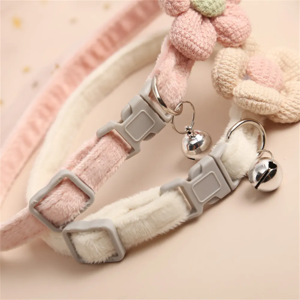 New pet supplies dog collars plush flower angel wing collars cat bell collars pet cat dog universal cute collars