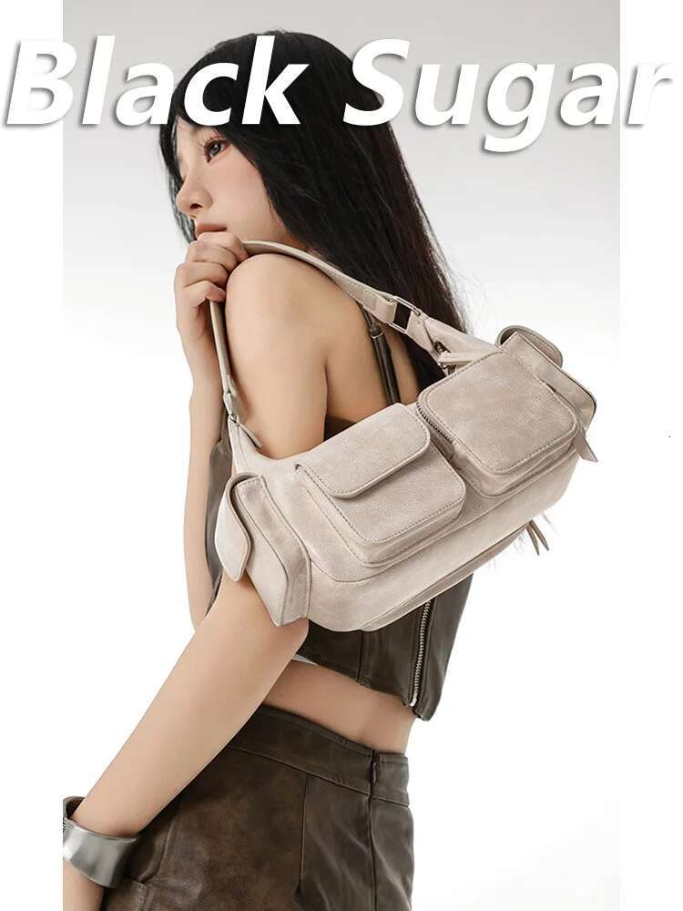 Retro Ladies Shoulder Underarm Bags Leather Vintage Fashion Trendy 2024 New Womens Purses And Handbags Brand Y2k