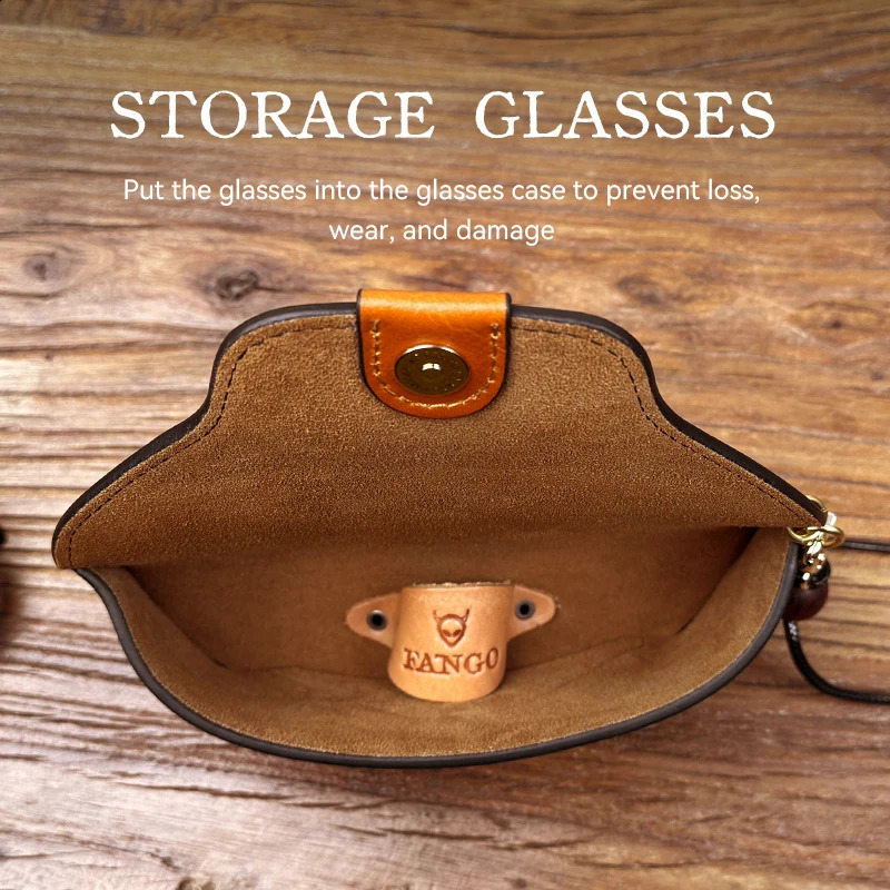 Genuine Leather Eye Glasses Bag for Eyeglass High Quality Handmade Causal Glasses Case Sunglasses Protector Pouch 250326