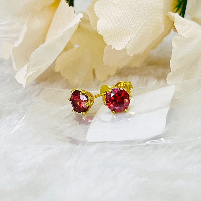 JoyceJelly 1/2/4CT D Color Diamond Stud Earrings S925 Sterling Silver Plated 18K Gold Ear-studs Fine Jewelry 250318