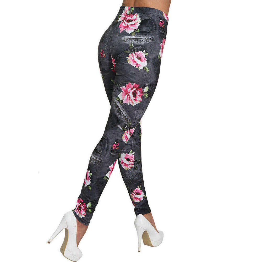 Women Yoga Pants New High Waisted Slim Fit Printed Yoga Outdoor Sports Running Leggings Fitness Women S Pants Flower Pattern