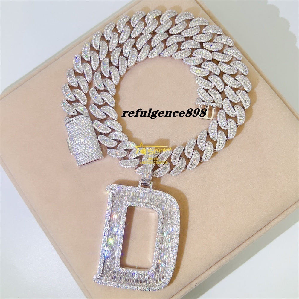 High End Fine Jewelry Letter D Initial Name Hip Hop Iced Out Certified Moissanite Diamond Custom Pendant