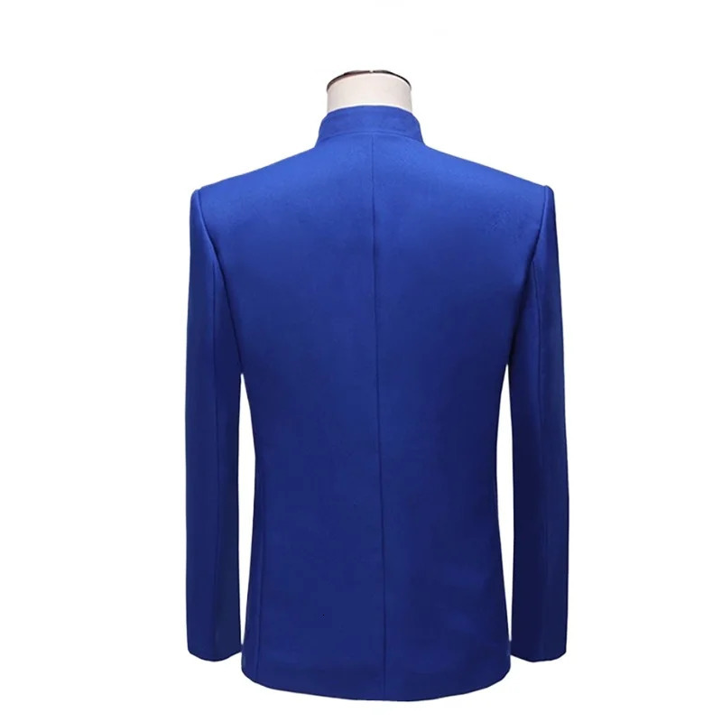 Chinese y Stand up Collar Set 2piece Fashionable Mens Wedding Ball Performance Jacket and Pants 250326