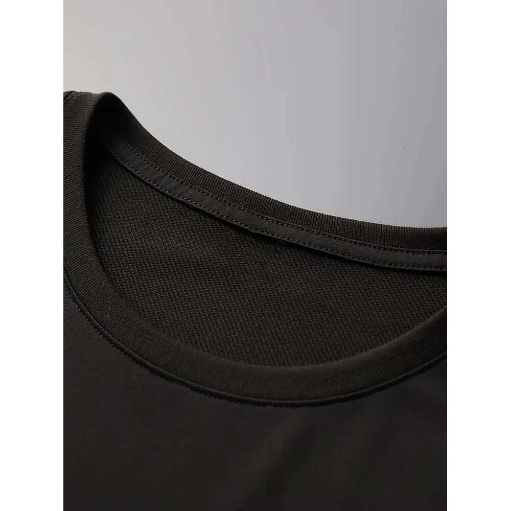 Men s short sleeved round neck T shirt casual top comfortable fashionable HI pattern Airways machine summer