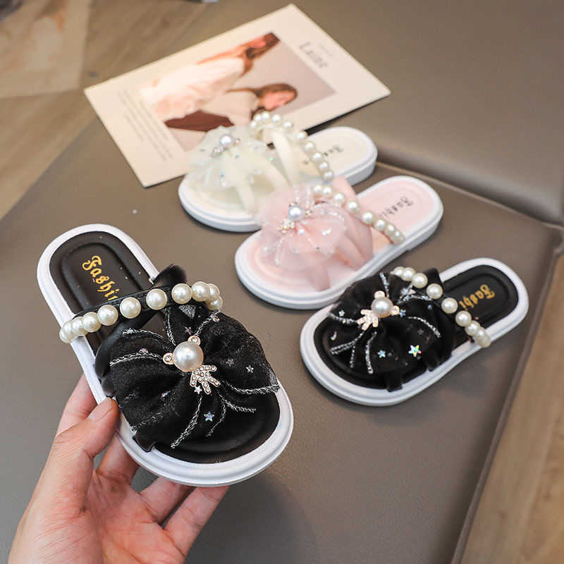 Slipper Cute childrens slippers summer new style girls super cute soft bottom indoor anti slip beach vacation baby wear-resistant cool mop S25326