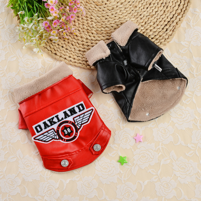 Warm Dog Leather Jacket Winter Dog Coat for Small and Medium Sized Dogs Windproof and Waterproof Puppy Jacket Cool Pet Dog Clothes Chihuahua and Yorki