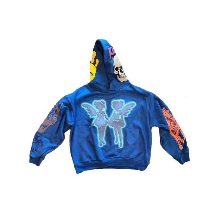 American style new Y2K cartoon street hip-hop trend top, unisex loose pullover hoodie gift for man