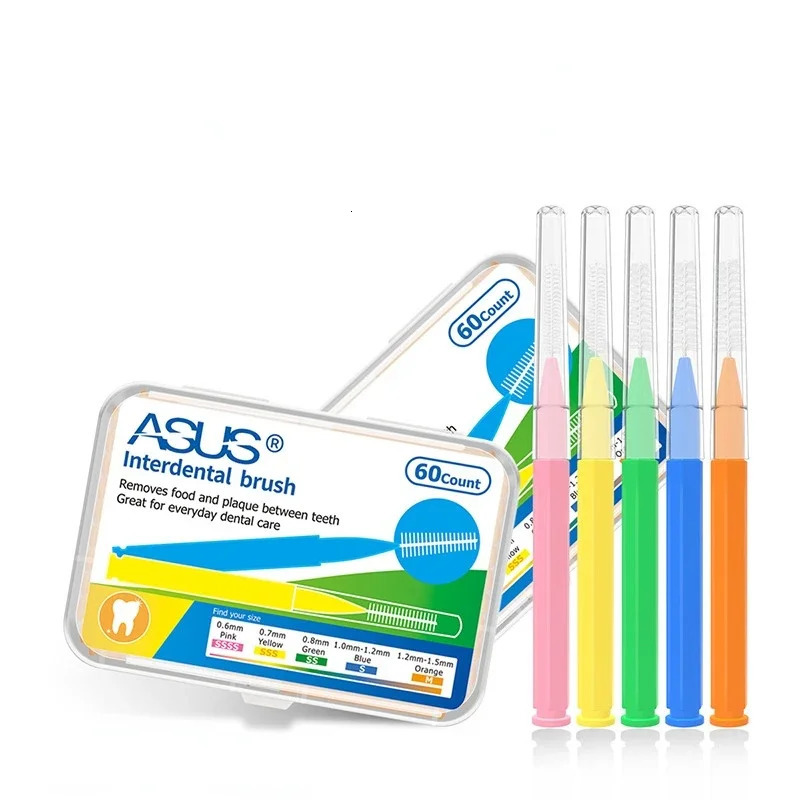60pcs 04mm15mm interdental brush healthcare cleaner orthodontic toothbrush oral hygiene tools 250325