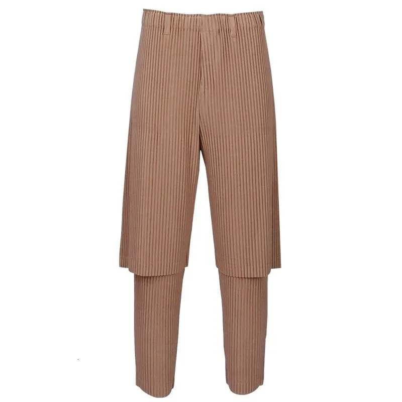 Miyake pleated Japanese casual pants mens spring and summer loose fit youth sports simple fashionable harem 250327