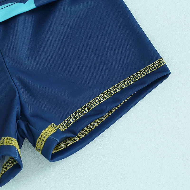 3Pcs Toddler Boys Rash Guard Swimsuits Cute Fish Print Long Sleeve Zip Up Bathing Suit Swimwear Beachwear Summer Clothes 250326