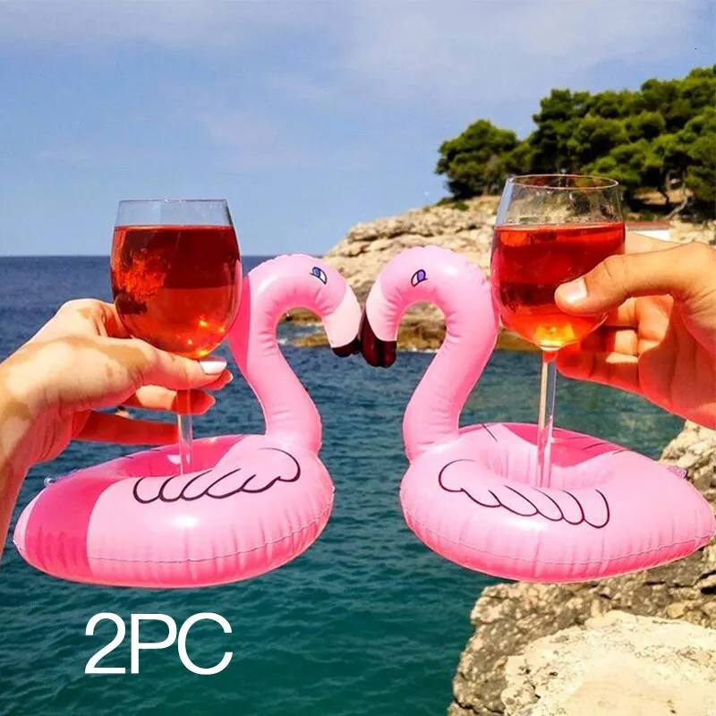 Flamingo Inflatable Cup Holder 2PCS Beverage Swimming Pool Floating Toy Party Decoration Bar er 250321
