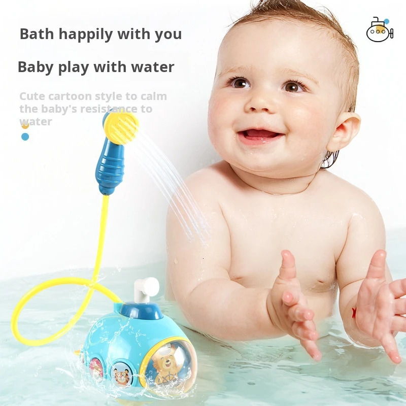 Baby Bath Toys for Kids Electric Submarine Shower Sucker Baby Toys Spray Water Toys Bathtub Toys Sprinkler Baby Shower 250326