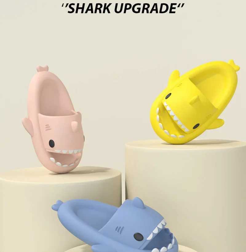 Slipper Childrens shoe slider shark flip soft bottom cartoon slider womens mens bathroom sandals EVA anti slip childrens shoe sandals S25326