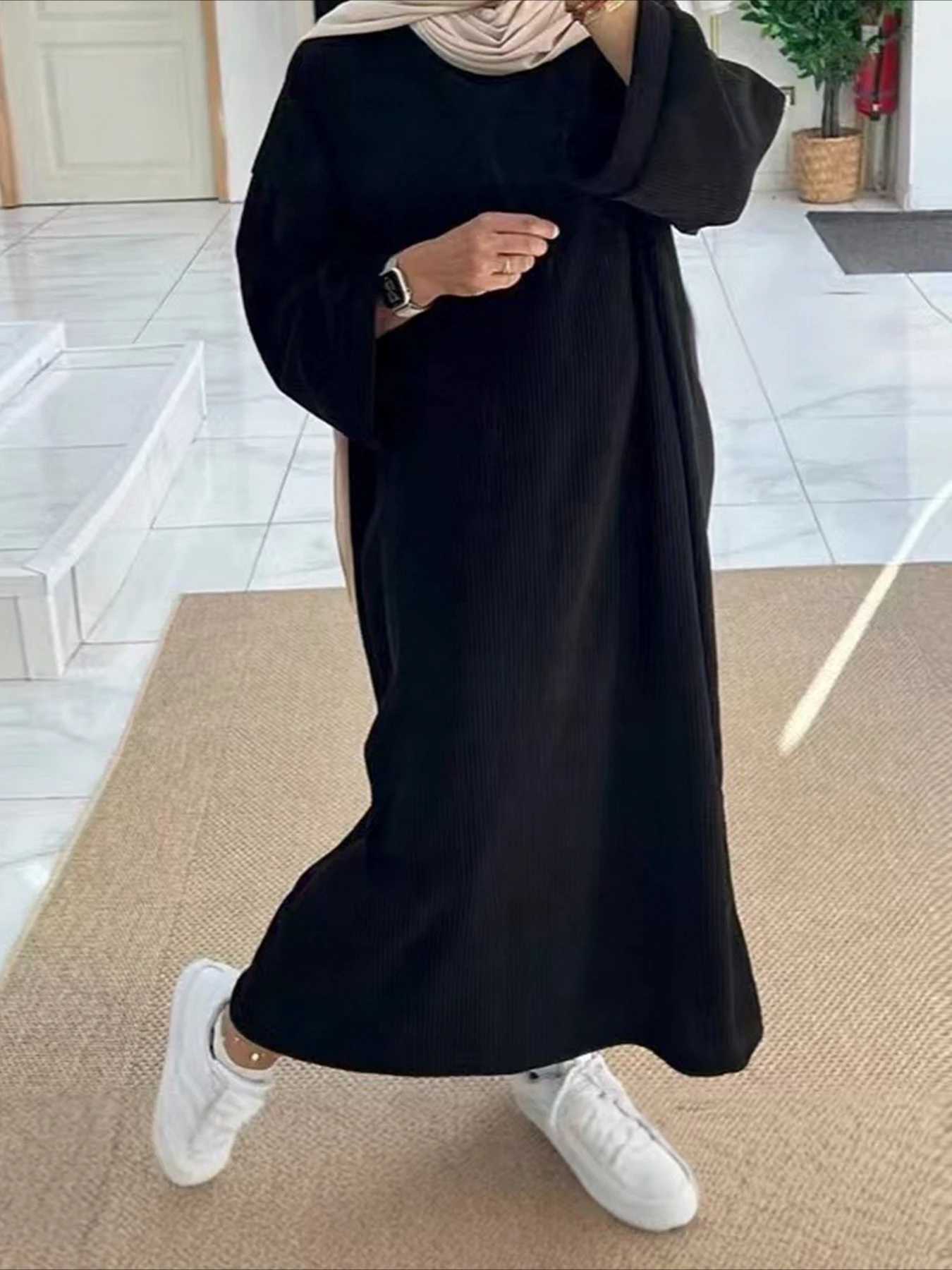Eid Muslim Women Modest Dresses Ramadan Islam Vestidos Jalabiya Morocco Saudi Arab Abayas Dubai Kaftan 2024 Autumn Winter Robe X2505141