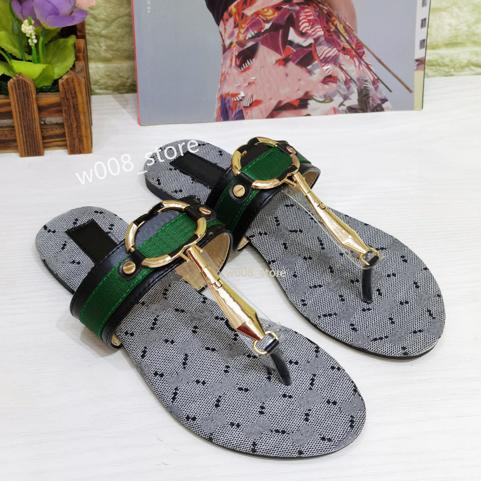 Italy Women slides Designer Sandals Slippers Summer Flat fashion Slipper Embroidery beach woman Big head Slippers Size 35-42 Shoes