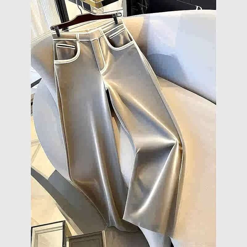 Limiguyue High-End Grey Veet Pant For Women Soft Thicken Long Pants Autumn Winter Casual Straight Legs Trousers Versatile 655P