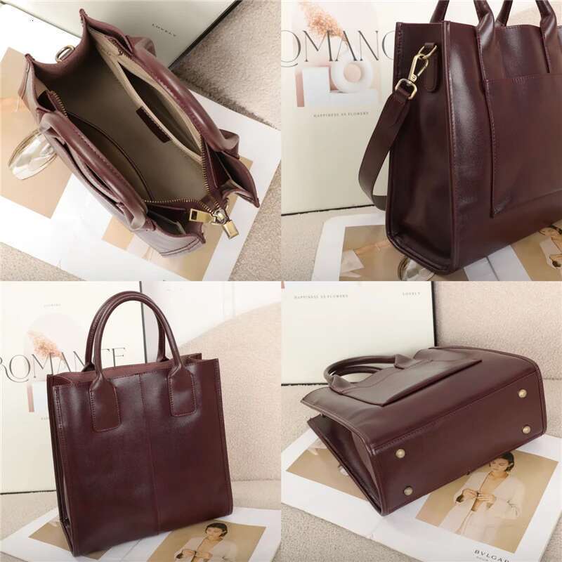 Vintage Genuine Leather Bucket Tote Shoulder Bags For Women 2025 Designer Top Handle Satchel Ladies Handbags
