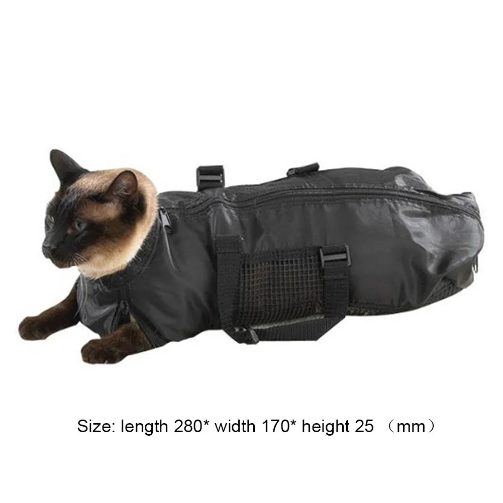 Mesh Cat Grooming Bathing Bag Oxford Cloth Pet Washing Bags For Pet Nail Trimming Anti Scratch Cleaning Shower Bite Restraint 250326