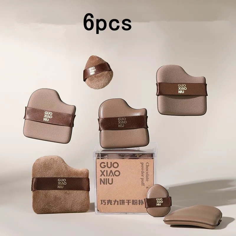 GUOXIAONIU 6PCS Makeup Blender Puffs Loose Powder Foundation BB Cream Cosmetics Applicator Sponge Dry Wet Use Tool 250317
