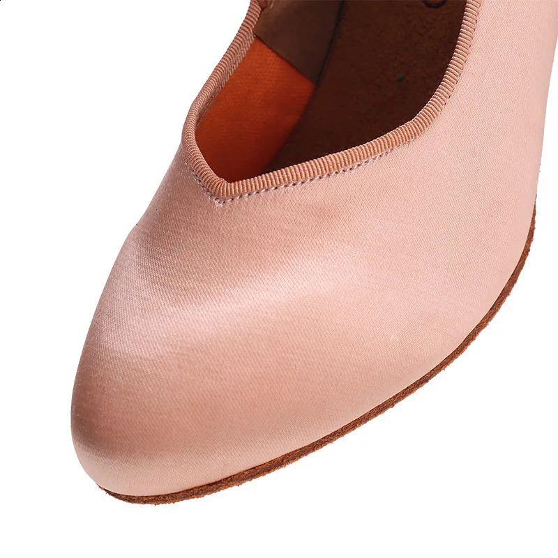 XIHAHA Women Dances Standard Shoes Fresh Tan Satin All Girl High Heeled Dance Shoe Woman Soft Sole Modern Dance Shoes 250327