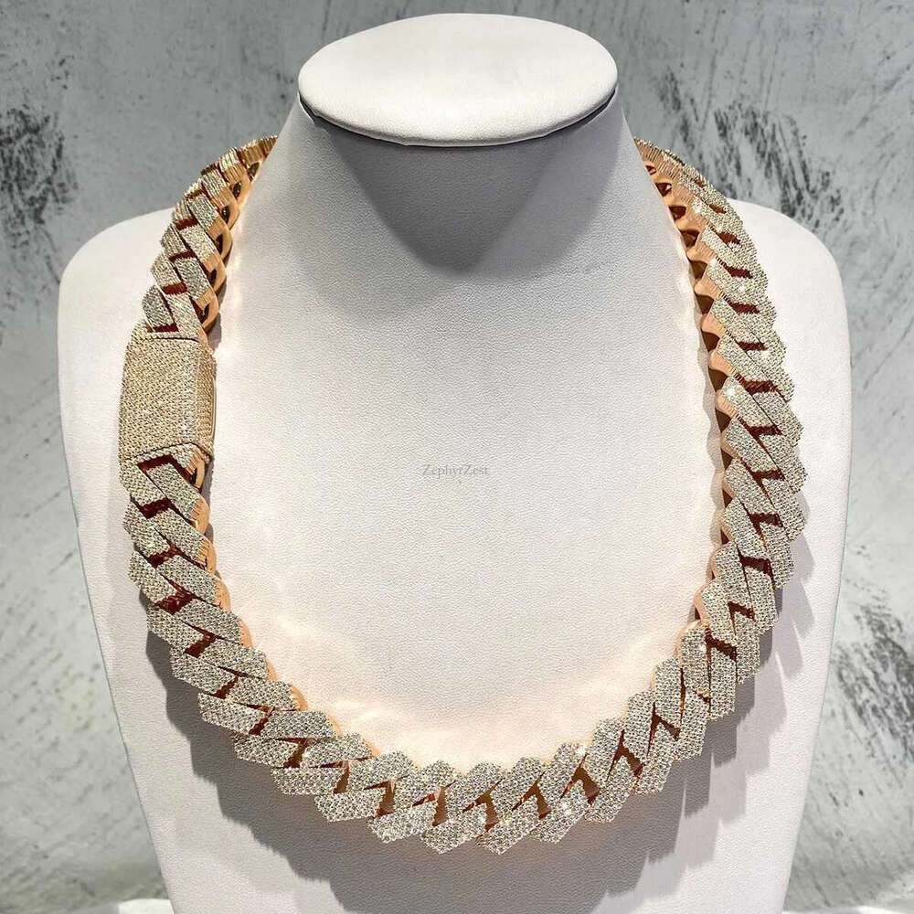 pendant cuban k moissanite chain Necklaces Iced Out Pass Dia Tester Sterg Sier Necklace Vvs Moissanite necklace chains for men