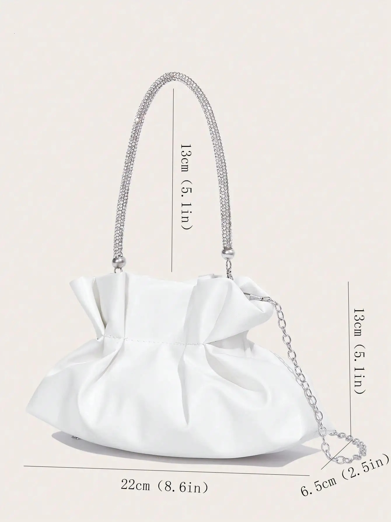 Womens party bag white PU fashionable and elegant clutch selling gorgeous shiny wedding dinner 250326