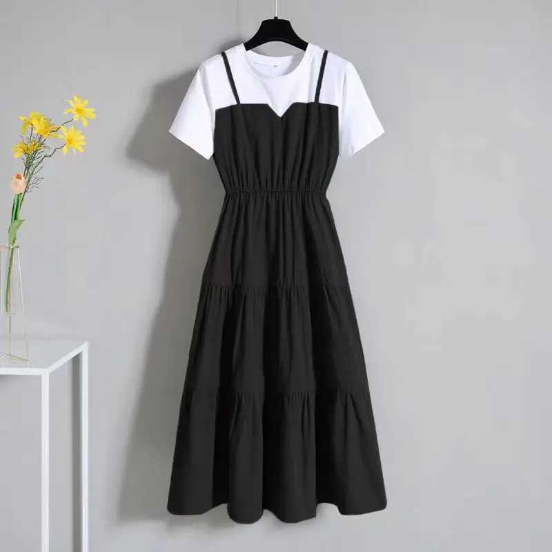 Fashion 10 12 14 16-year-old teenage girl dress back to school casual sled large-sized pendant one-piece girl summer outfit W250326