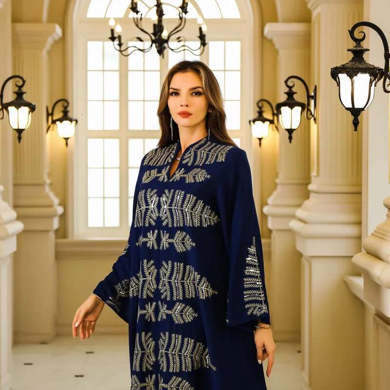 Dongdumaoyi Midden Oosten Moslim Gewaad Dameskleding Dubai Turkije Abaya Lovertjes Lange Jurk W