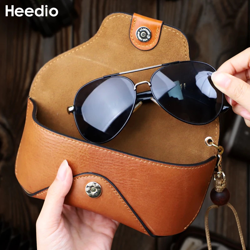 Genuine Leather Eye Glasses Bag for Eyeglass High Quality Handmade Causal Glasses Case Sunglasses Protector Pouch 250326
