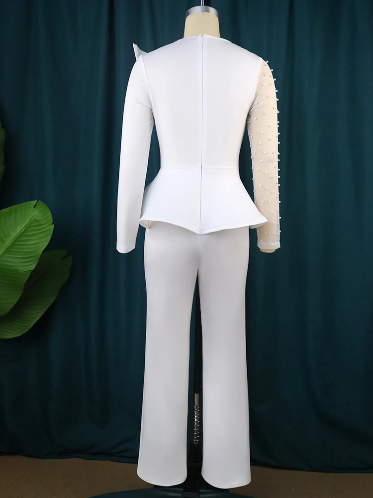 AOMEI womens jumpsuit retro beaded long sleeved patchwork work mesh onepiece elegant party birthday event Africa 250326