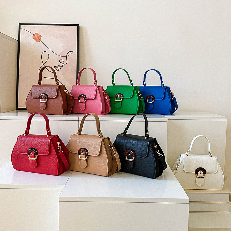 Lychee pattern fashion simple new fashion trend hand bill of lading shoulder crossbody ladies small square bag
