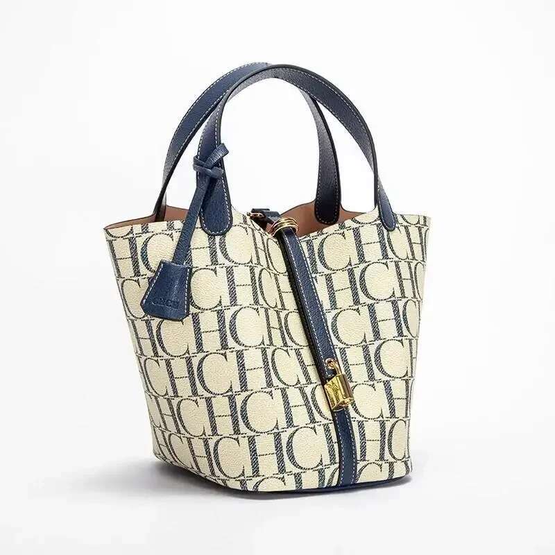 CH Handbag PVC Jacquard Texture Large Capacity Commuter Travel Crossbody Brand Women's Shoulder Bag Fashion