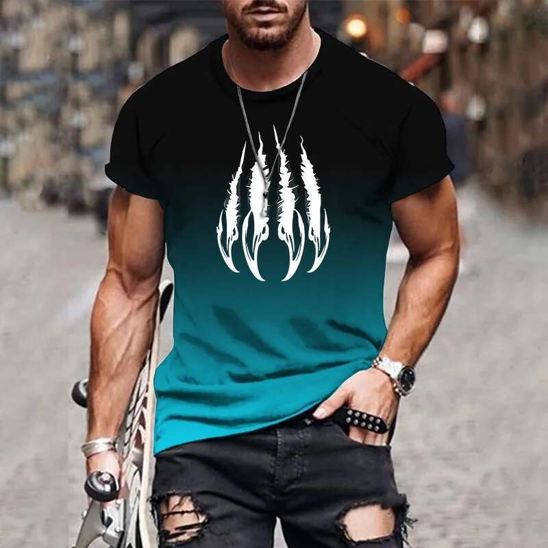 Camiseta con D prints d gradado para hombre ropa decortiva de manga corta secado r pido sweat informal fashionable