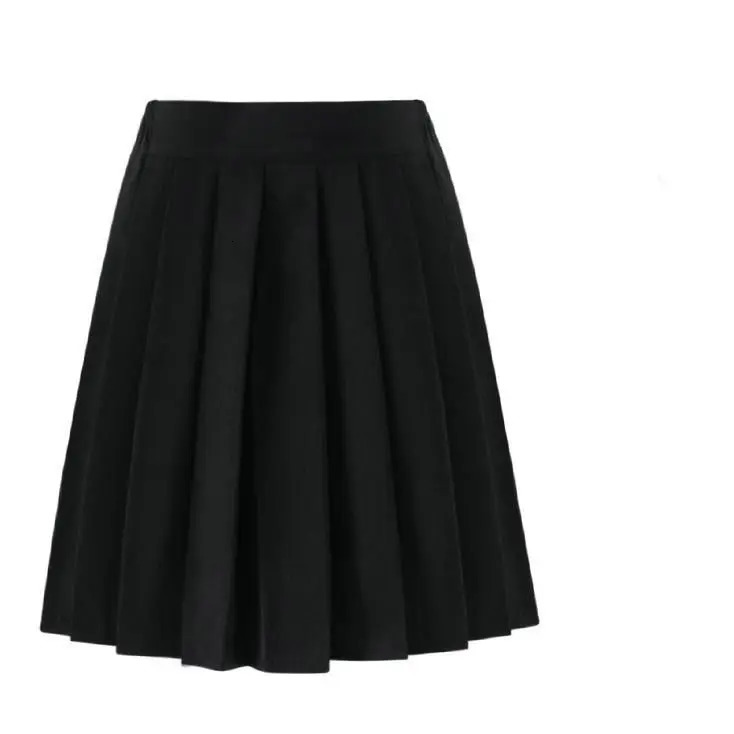 Elastic waist Japanese student girl school uniform solid color set pleated skiing shortmediumlong high dress 250326