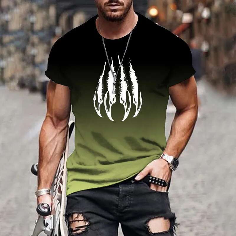 Camiseta con D prints d gradado para hombre ropa decortiva de manga corta secado r pido sweat informal fashionable